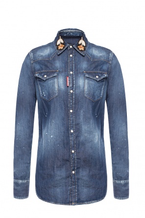 Koszula jeansowa z naszytą aplikacją, zdjęcie 1 Koszula jeansowa z naszytą aplikacją od Dsquared2